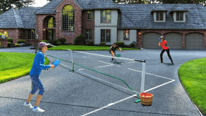 Portable pickleball nets are great for playing on your driveway, backyard, or front lawn. 